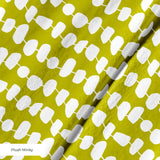 Atomic Stack in Avocado — atomic stack print, in cream forms on a bright avocado chartreuse ground