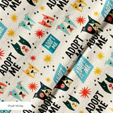 Retro Rescue Dogs — retro rescue dogs print, in teal, cream and red on a soft cream ground, small scale