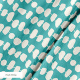 Atomic Stack in Lagoon — atomic stack print, in white forms on a clear lagoon teal ground