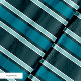 Mod Stripes in Pacific — mod stripes print, in deep petrol teal and pale blue on ivory