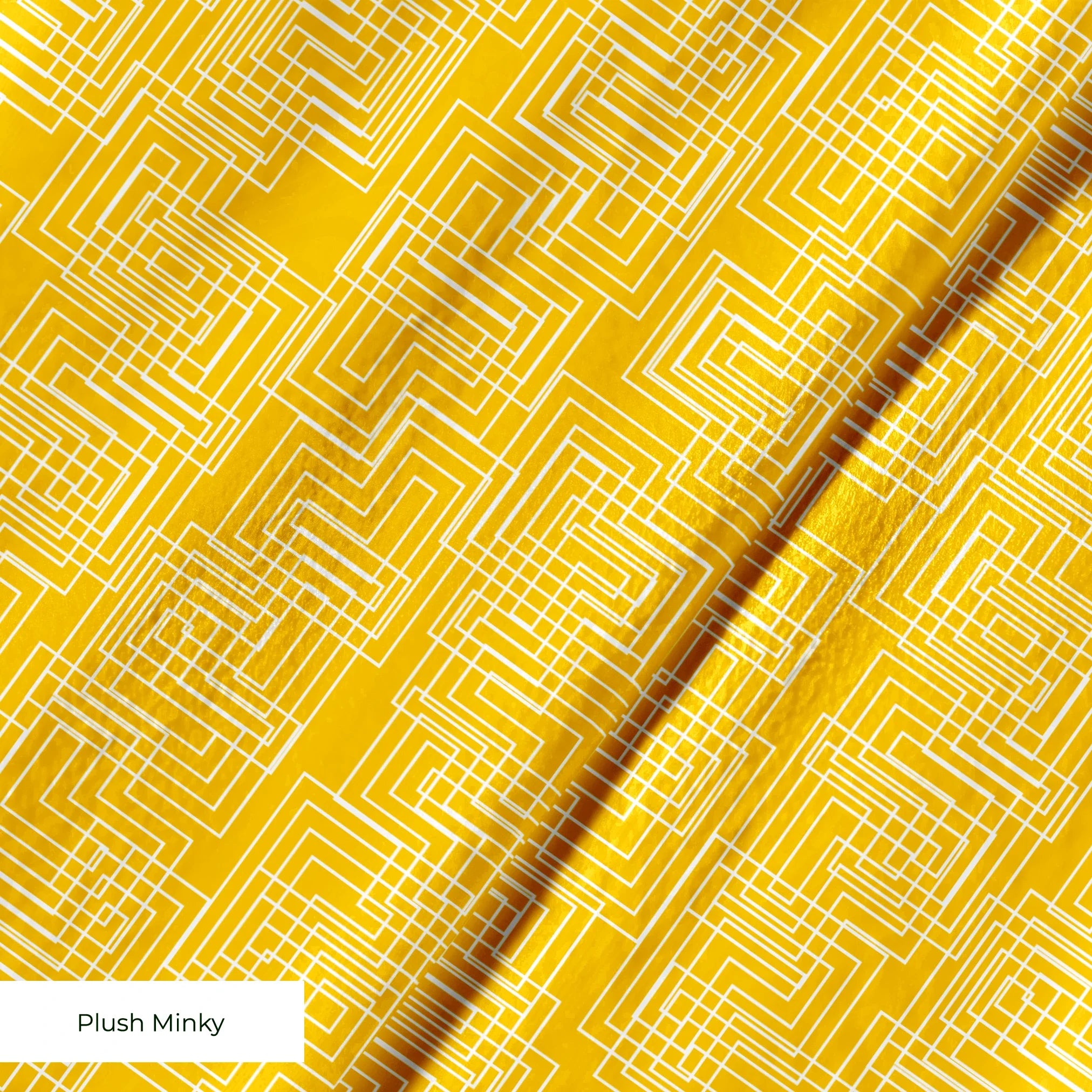 Interlock in Saffron — interlock print, in warm saffron gold