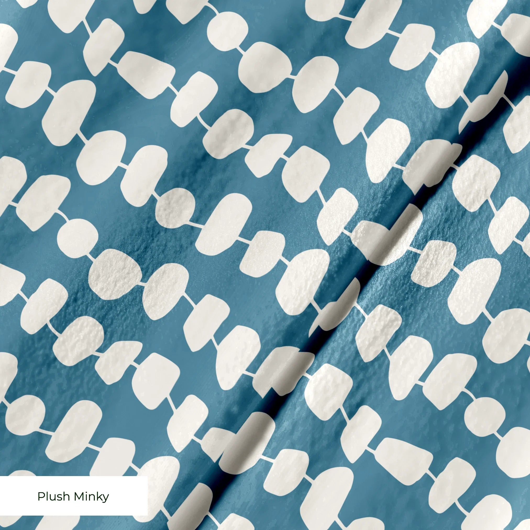 Atomic Stack in Slate — atomic stack print, in white forms on a dusty slate blue ground