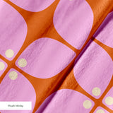 Square Mod in Pink — square mod print, in bright orchid pink with a magenta center on white