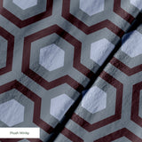 Hexacore in Dusk — hexacore print, in slate violet and charcoal lifted by a dusty cornflower blue