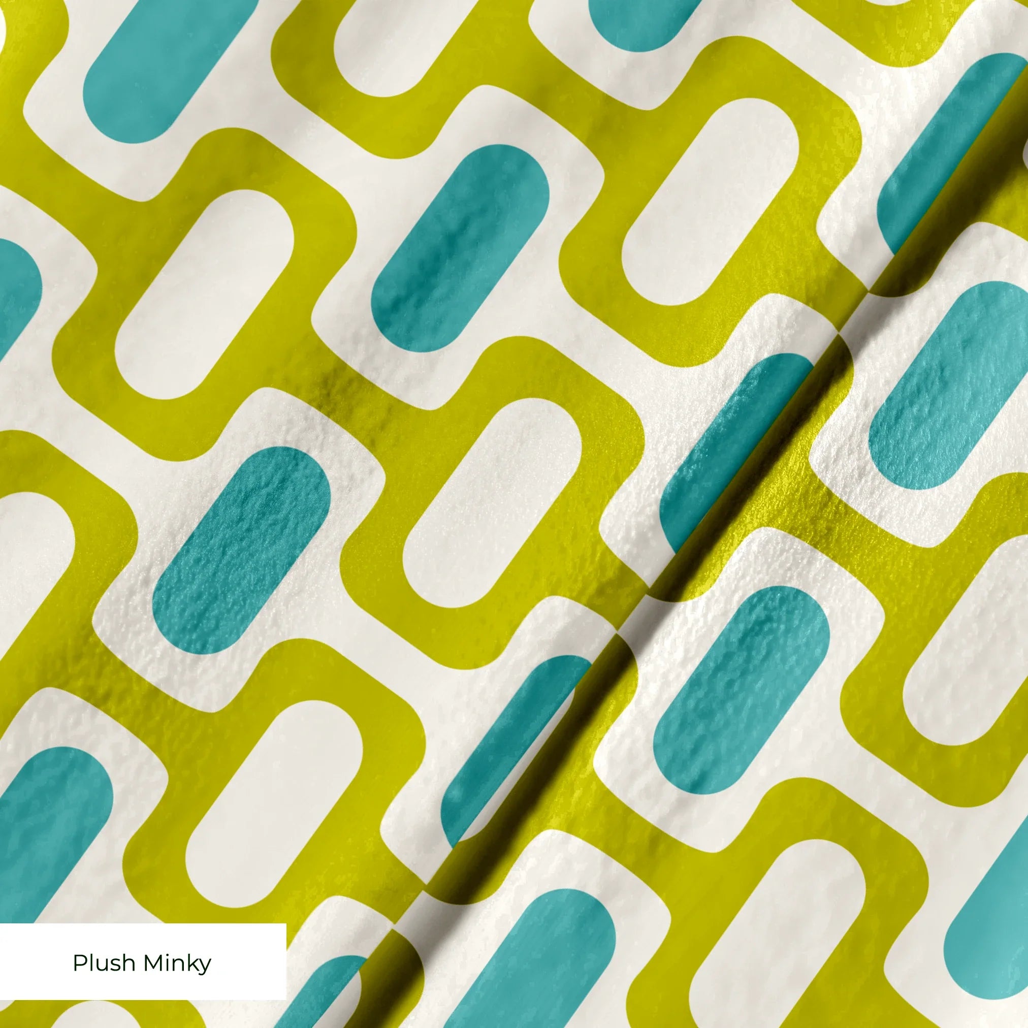 Mod Waves in Irvine — mod waves print, in olive and charcoal pods on a saturated mustard ground
