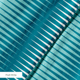 Parallax in Laguna — parallax print, in turquoise and teal shading to white