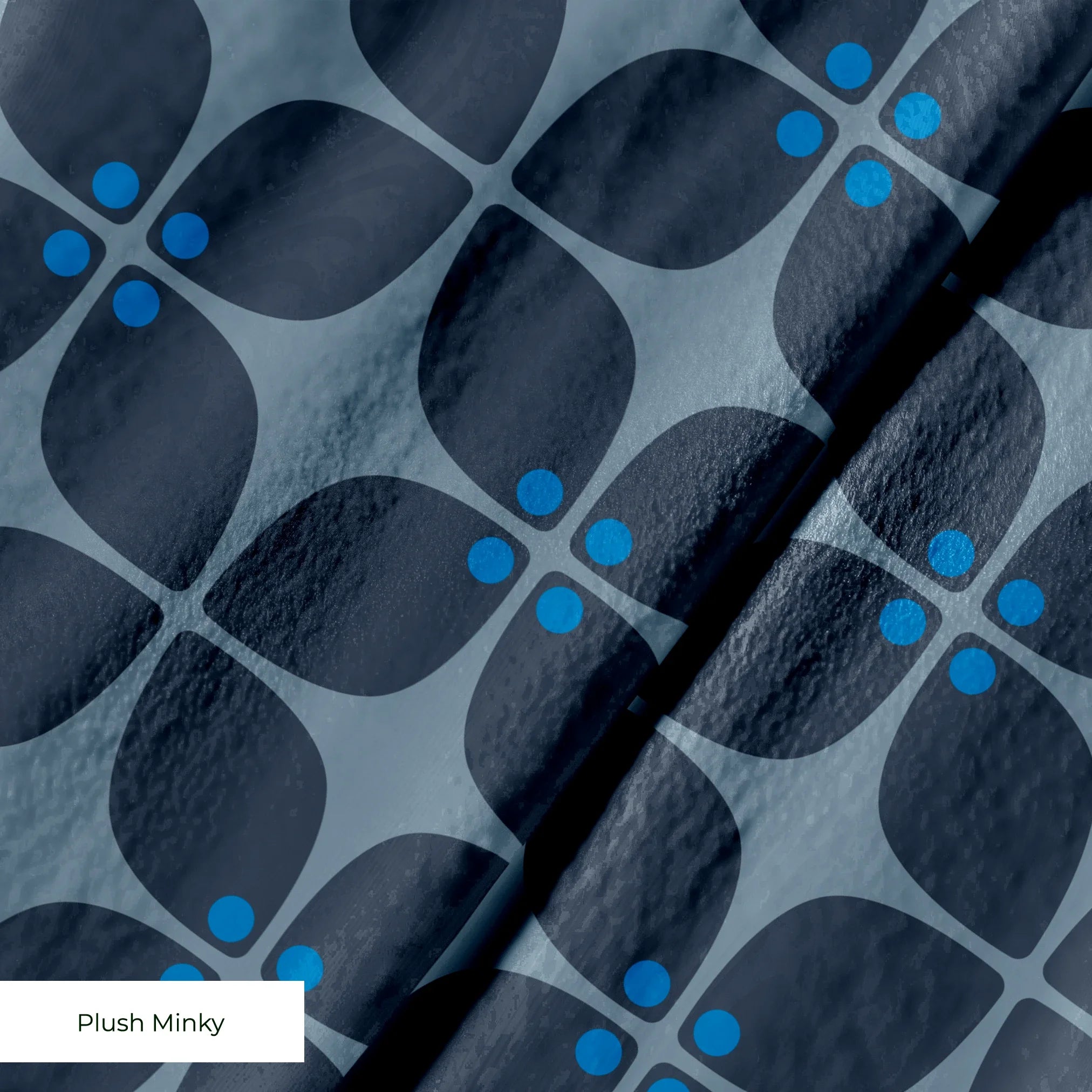 Square Mod in Midnight — square mod print, in deep indigo with a slate blue shadow, dark and moody