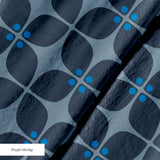 Square Mod in Midnight — square mod print, in deep indigo with a slate blue shadow, dark and moody