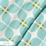 Square Mod in Robins Egg — square mod print, in pale robin's egg blue with a soft coral center on bone