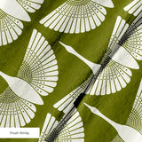 Egret of Joy in Olive — egret of joy print, in deep olive and avocado on cream