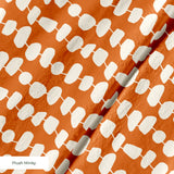 Atomic Stack in Persimmon — atomic stack print, in white forms on a warm persimmon orange ground