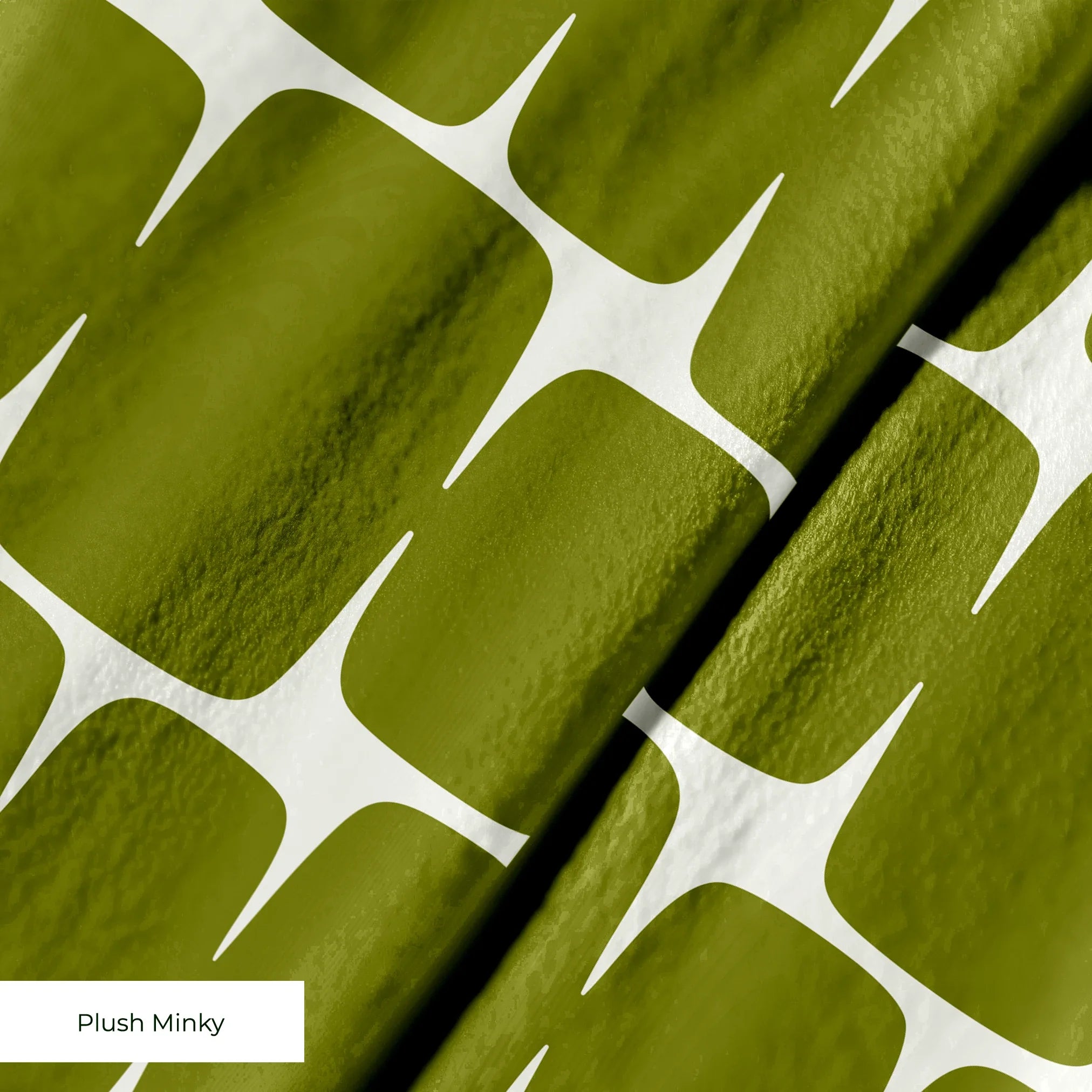 Atomic Bricks in Olive — atomic bricks print, in deep olive and moss with a bone grid