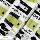 Adopt Me Mid Mod Dog in Avocado — adopt me mid mod dog print, in avocado green, black and cream on a warm bone ground