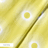 Retro Sunburst in Lemon — retro sunburst print, in soft lemon yellow with a creamy white core