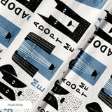 Adopt Me Mid Mod Dog in Slate — adopt me mid mod dog print, in slate blue, black and cream on a warm bone ground