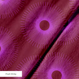Retro Starburst in Plum — retro starburst print, in deep plum glowing out into magenta and violet halos