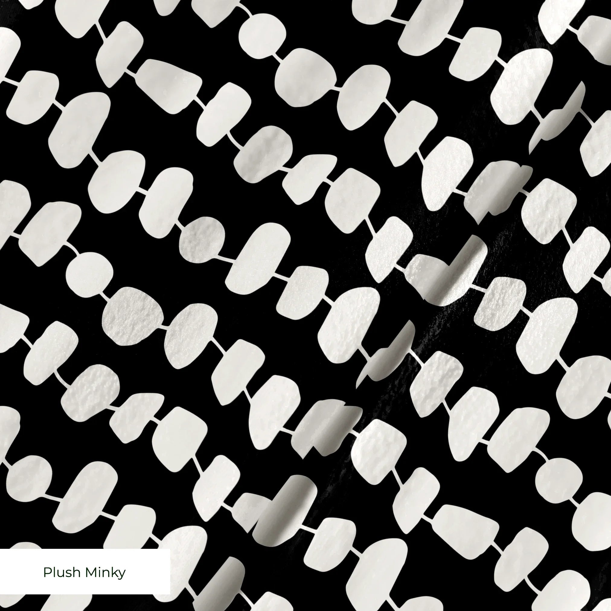 Atomic Stack in Ebony — atomic stack print, in white forms on a dense black ground