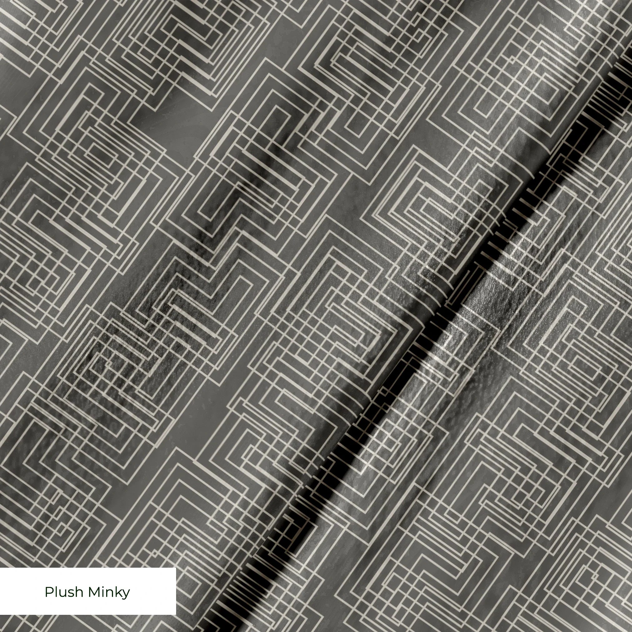 Interlock in Gray — interlock print, in mid grey, quietly textured
