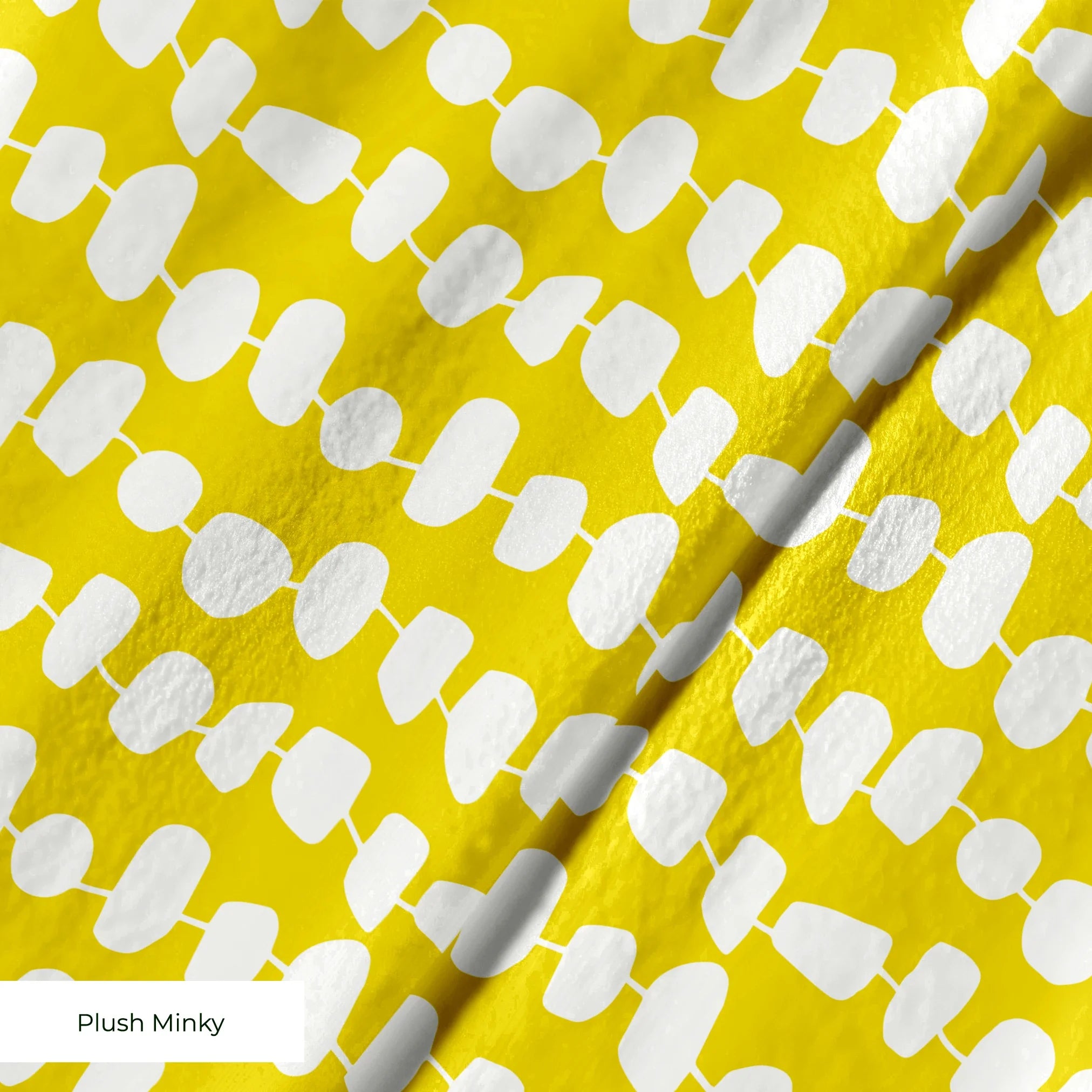 Atomic Stack in Mustard — atomic stack print, in white forms on a bright mustard yellow ground