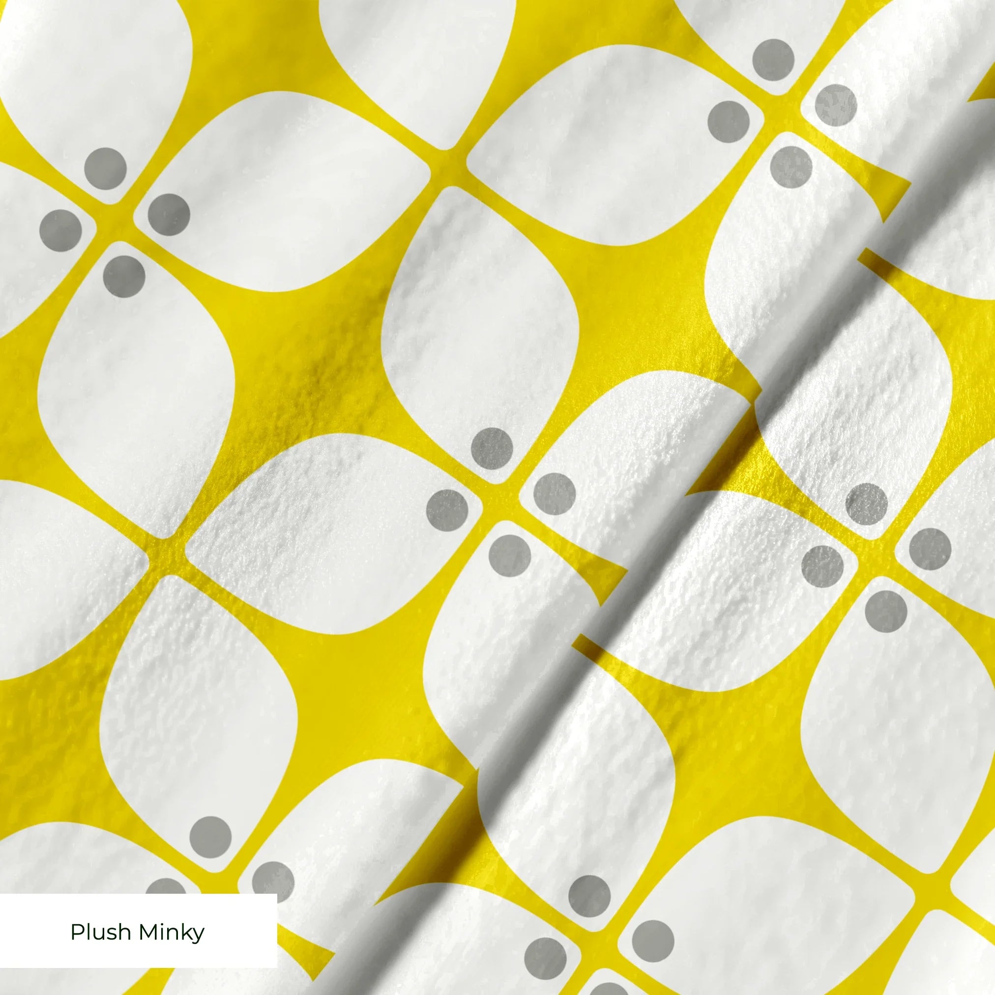 Square Mod in Yellow — square mod print, in chrome yellow with a pale center on bright white