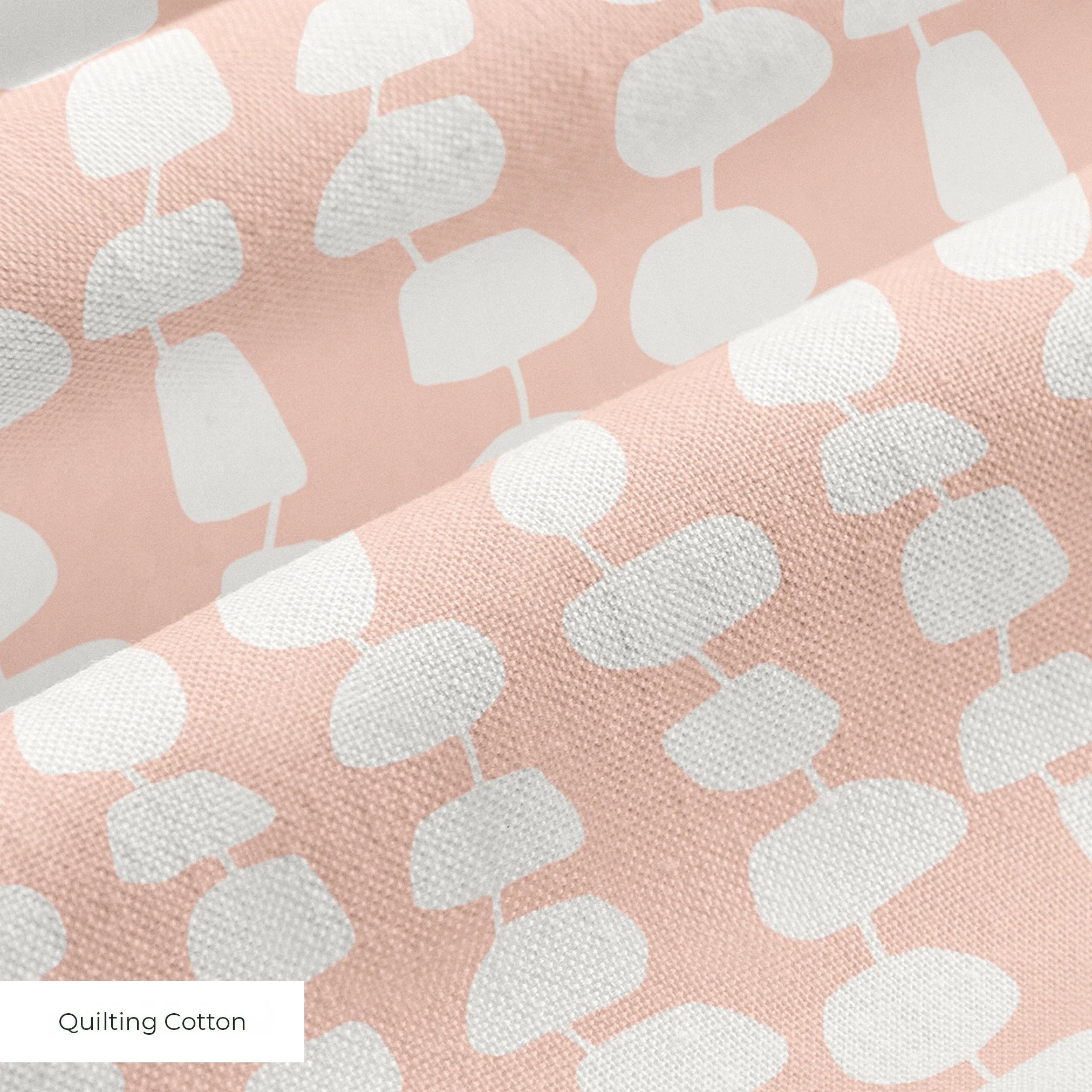 Atomic Stack in Petal — atomic stack print, in white forms on a soft blush pink ground