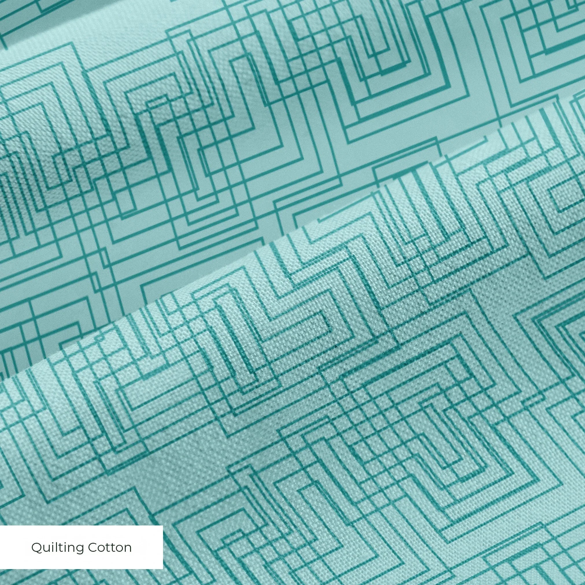 Interlock in Lagoon — interlock print, in clear tonal lagoon aqua