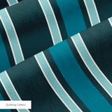 Mod Stripes in Pacific — mod stripes print, in deep petrol teal and pale blue on ivory