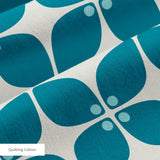 Square Mod in Pacific — square mod print, in saturated petrol teal on bone