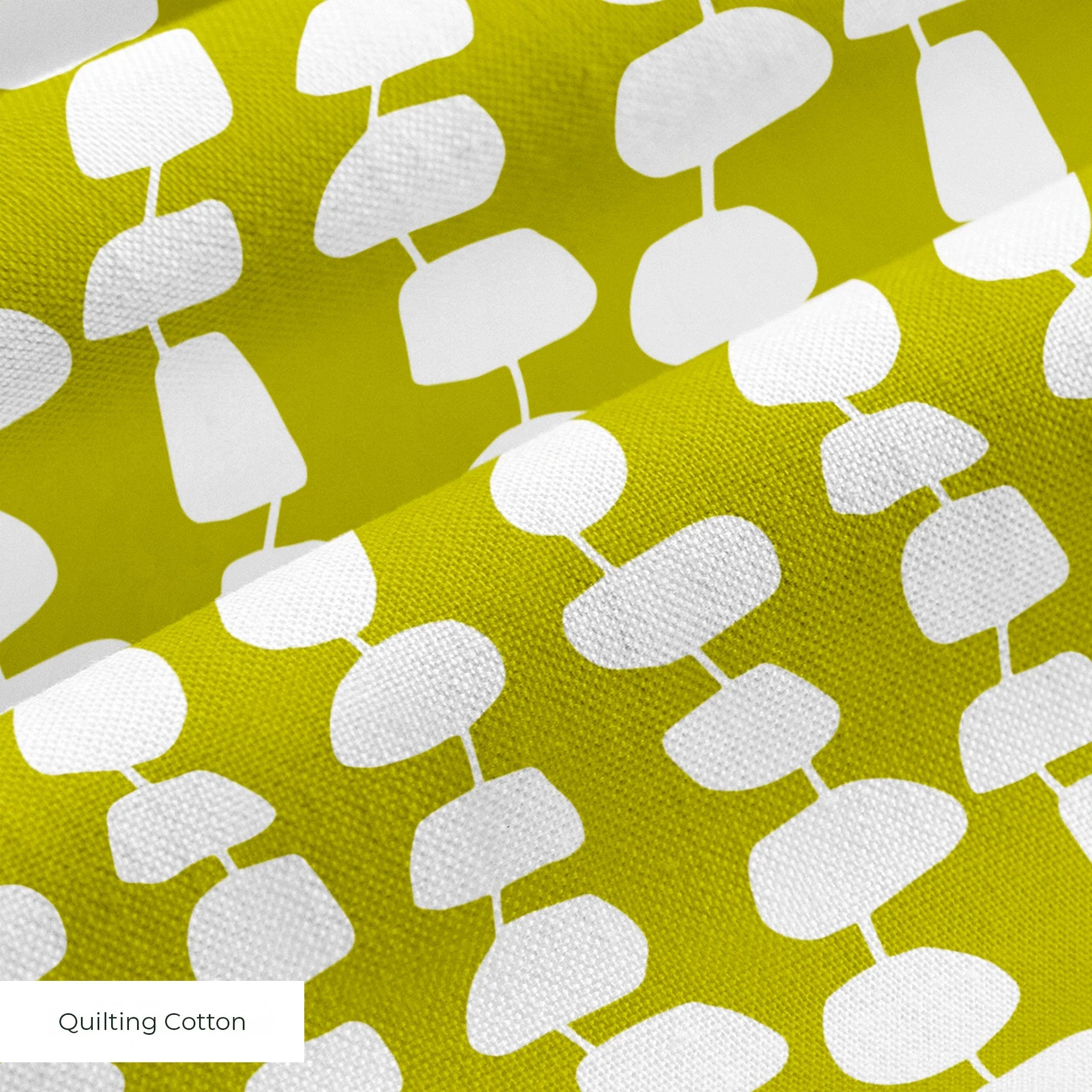 Atomic Stack in Avocado — atomic stack print, in cream forms on a bright avocado chartreuse ground