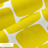 Atomic Bricks in Mustard — atomic bricks print, in saturated mustard yellow with a bone grid