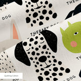 Good Dogs Club in Avocado — good dogs club print, in cream and black dogs with avocado green accents on a soft cream ground