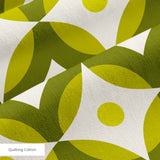 Mod Montez in Avocado — mod montez print, in a cream star on a deep avocado ground with a golden center