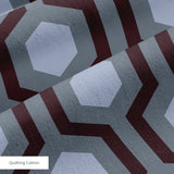 Hexacore in Dusk — hexacore print, in slate violet and charcoal lifted by a dusty cornflower blue