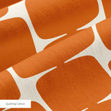 Atomic Bricks in Persimmon — atomic bricks print, in burnt persimmon and terracotta with a bone grid