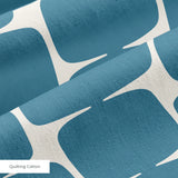 Atomic Bricks in Slate — atomic bricks print, in dusty slate blue with a bone grid