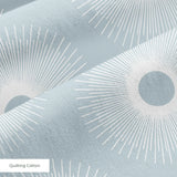 Retro Sunburst in Slate — retro sunburst print, in cool slate grey and blue with a silvery center