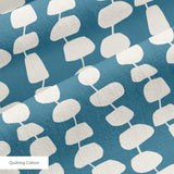 Atomic Stack in Slate — atomic stack print, in white forms on a dusty slate blue ground