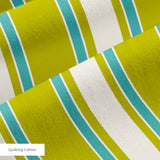 Mod Stripes in Chartreuse — mod stripes print, in chartreuse and turquoise on ivory