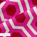 Hexacore in Raspberry — hexacore print, in hot raspberry pink and magenta on a bright fuchsia ground