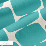 Atomic Bricks in Lagoon — atomic bricks print, in clear lagoon turquoise with a bone grid