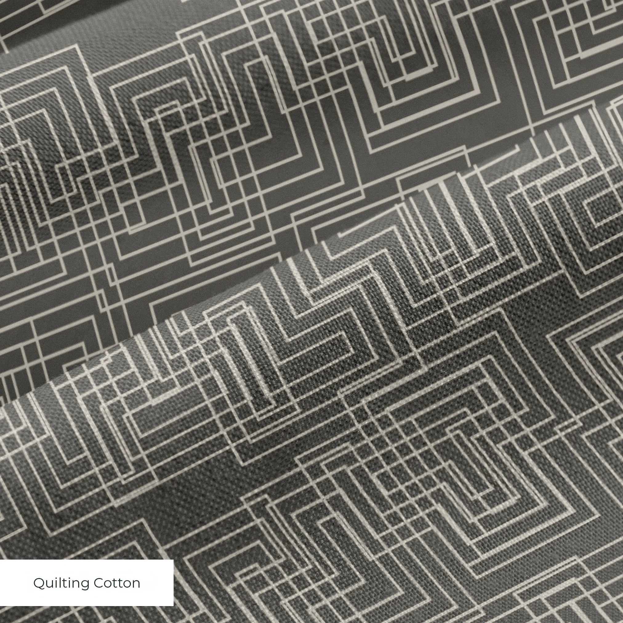 Interlock in Gray — interlock print, in mid grey, quietly textured