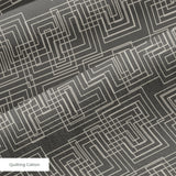 Interlock in Gray — interlock print, in mid grey, quietly textured