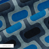 Mod Waves in Pacific Heights — mod waves print, in bright cobalt pods on a slate blue ground