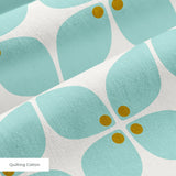 Square Mod in Robins Egg — square mod print, in pale robin's egg blue with a soft coral center on bone