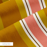 Offset Stripes in Mustard — offset stripes print, in mustard gold and rust with a dusty pink edge