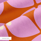 Square Mod in Pink — square mod print, in bright orchid pink with a magenta center on white