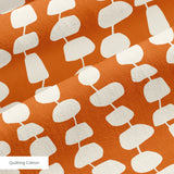 Atomic Stack in Persimmon — atomic stack print, in white forms on a warm persimmon orange ground