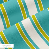 Mod Stripes in Teal — mod stripes print, in turquoise teal and chartreuse on ivory