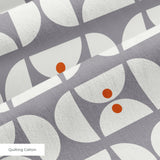 Geometric Martini Mod in Cherry — geometric martini mod print, in cool grey and white with a cherry red center