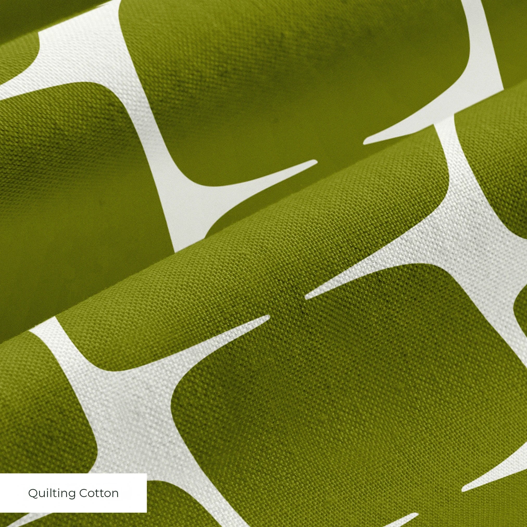Atomic Bricks in Olive — atomic bricks print, in deep olive and moss with a bone grid